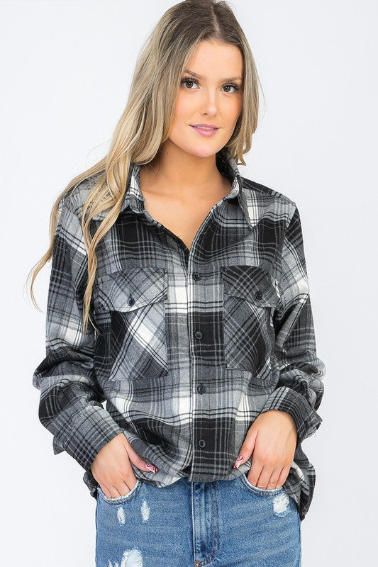 Boyfriend Oversize Checker Plaid Flannel WEIV