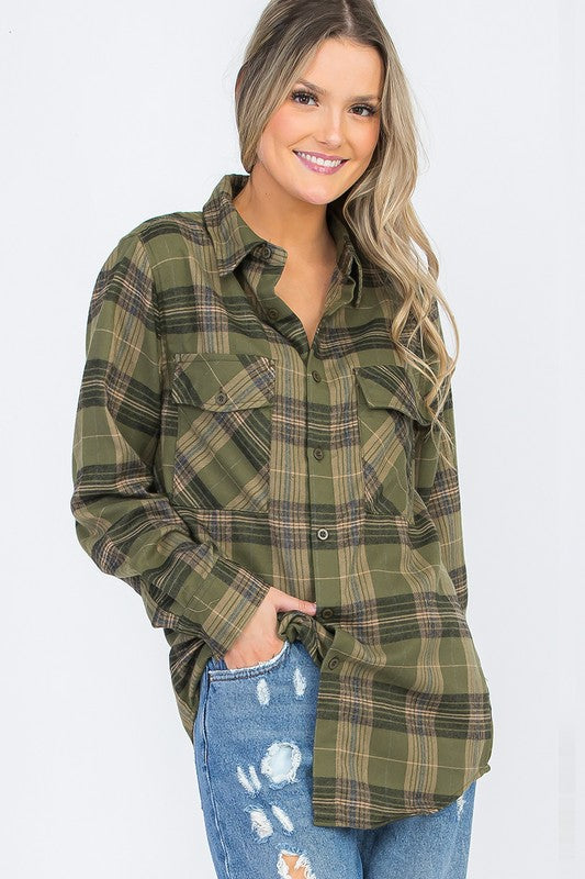 Boyfriend Oversize Checker Plaid Flannel WEIV