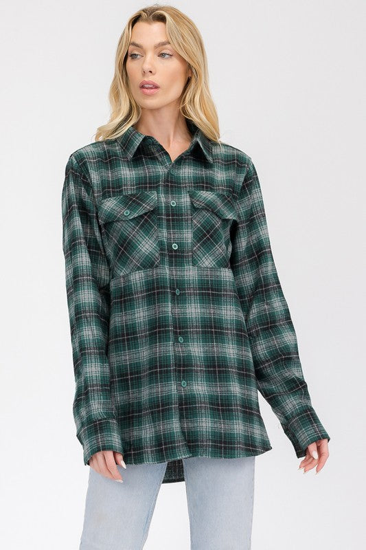 Boyfriend Oversize Checker Plaid Flannel WEIV