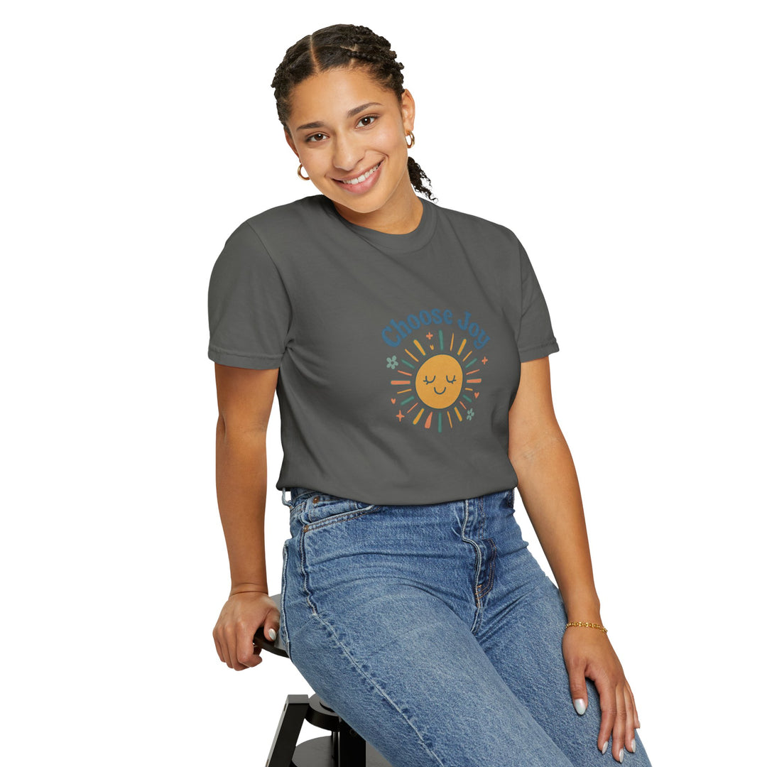 Sunshine Retro T-Shirt with Choose Joy Design