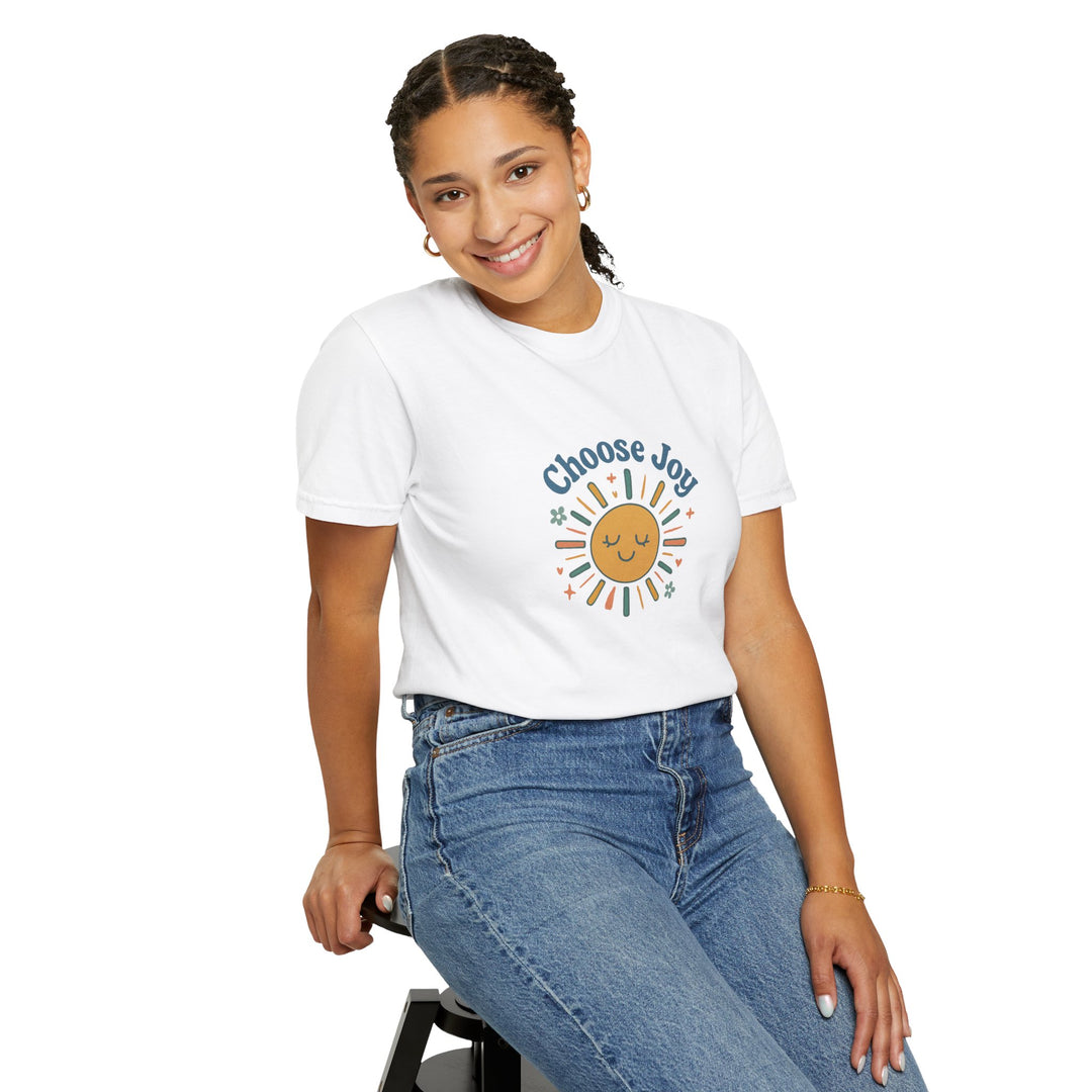 Sunshine Retro T-Shirt with Choose Joy Design