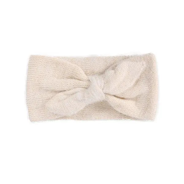 FUZZY BOW WINTER HEAD BAND Bella Chic