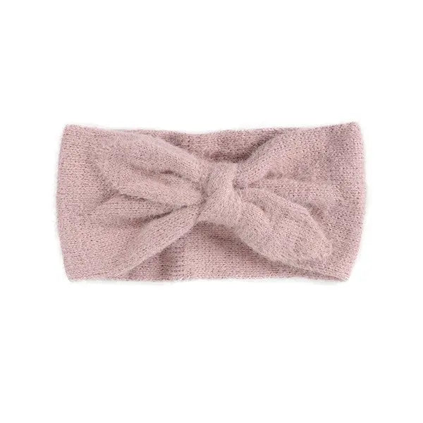 FUZZY BOW WINTER HEAD BAND Bella Chic