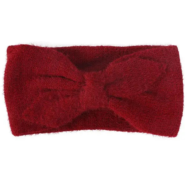 FUZZY BOW WINTER HEAD BAND Bella Chic