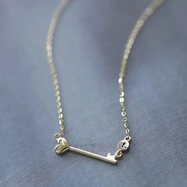 14K Gold Love Key Necklace SOCALI