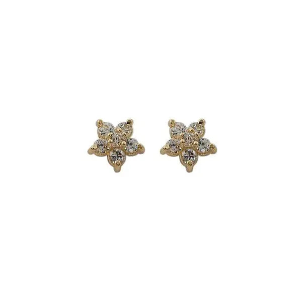 14K Gold Star Zircon Earring SOCALI