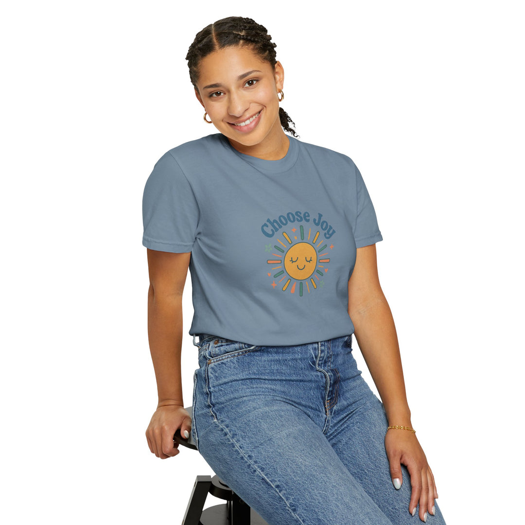 Sunshine Retro T-Shirt with Choose Joy Design