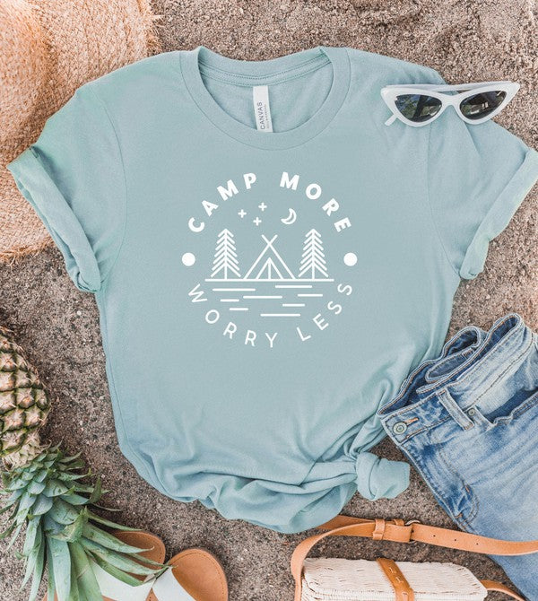 Camp More Worry Less Softstyle Tee Ocean and 7th