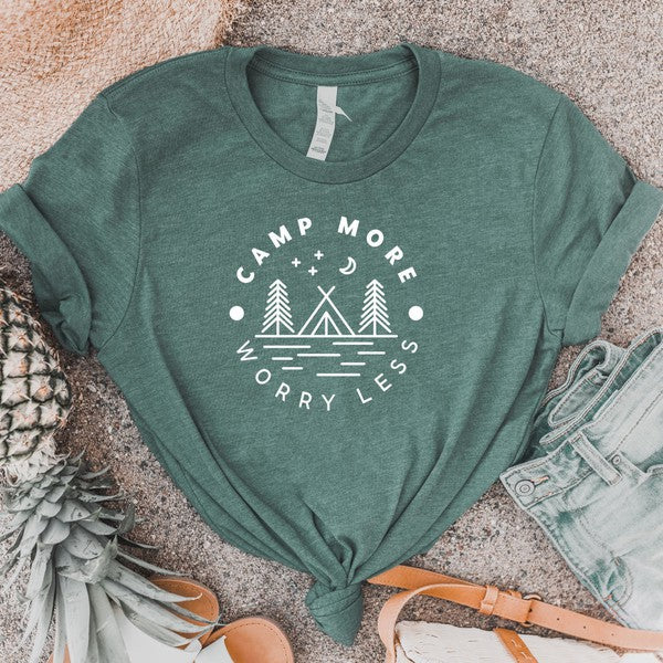 Camp More Worry Less Softstyle Tee Ocean and 7th