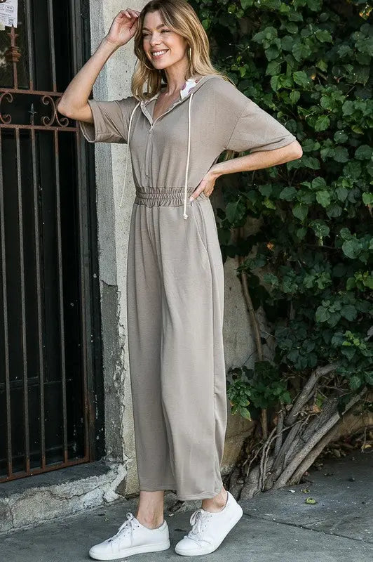 French Terry Jumpsuit w Pockets Orange Farm Clothing