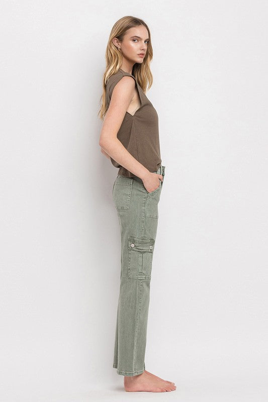 High Rise Cargo Straight Jeans VERVET by Flying Monkey