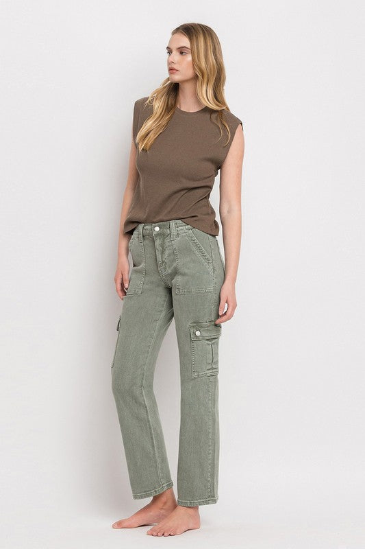 High Rise Cargo Straight Jeans VERVET by Flying Monkey