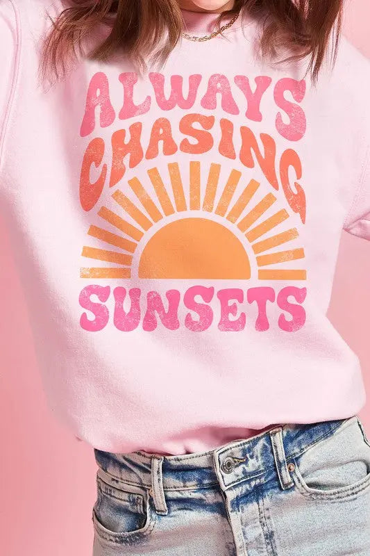 Always Chasing Sunsets Graphic Sweatshirt A. BLUSH CO.