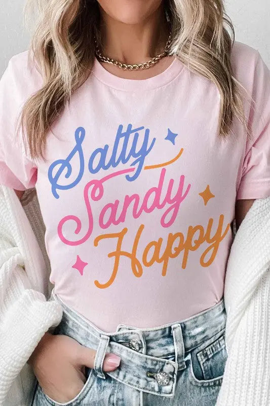 Salty Sandy Happy Graphic T-Shirt A. BLUSH CO.