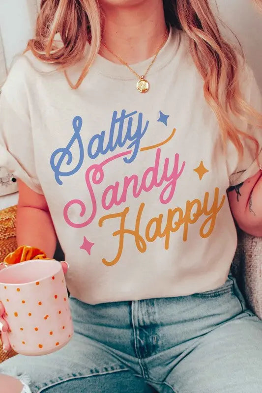 Salty Sandy Happy Graphic T-Shirt A. BLUSH CO.