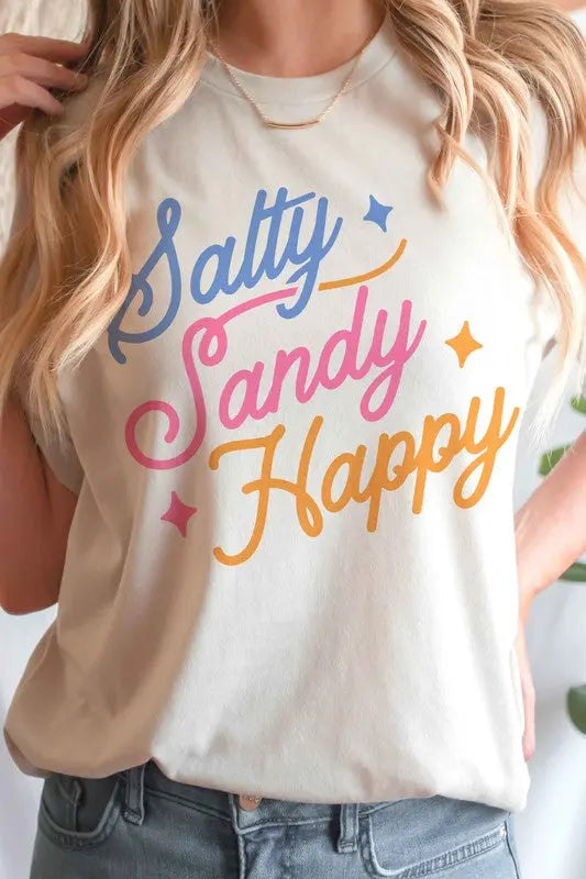 Salty Sandy Happy Graphic T-Shirt A. BLUSH CO.