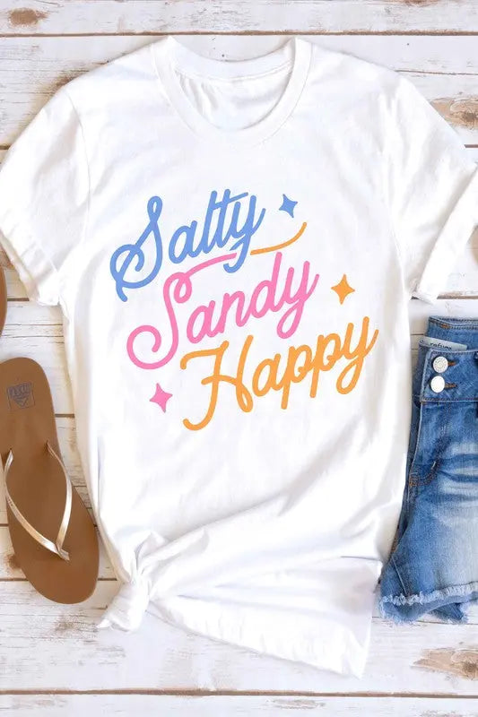 Salty Sandy Happy Graphic T-Shirt A. BLUSH CO.