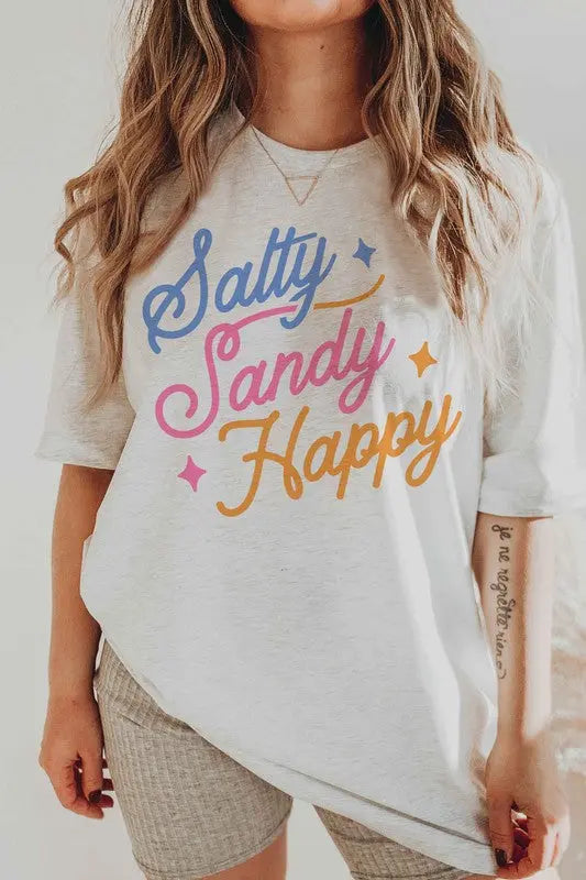 Salty Sandy Happy Graphic T-Shirt A. BLUSH CO.