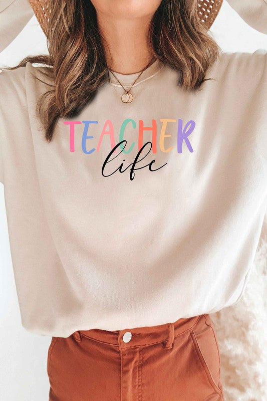 Teacher Life Graphic Sweatshirt A. BLUSH CO.