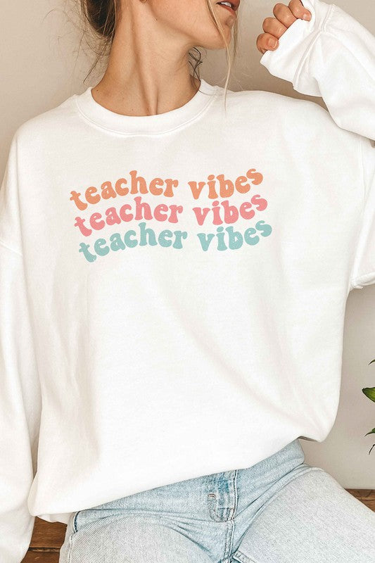 Teacher Vibes Graphic Sweatshirt A. BLUSH CO.