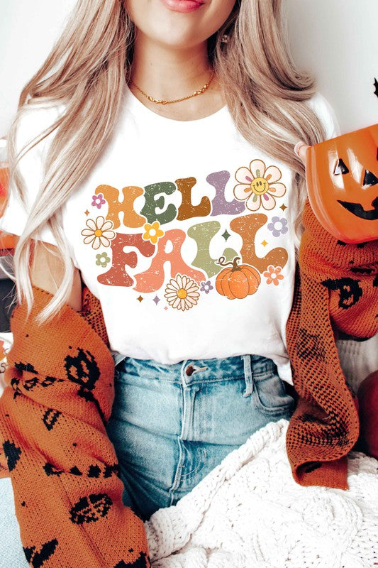 Retro Hello Fall Graphic Tee A. BLUSH CO.