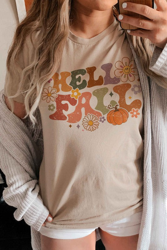 Retro Hello Fall Graphic Tee A. BLUSH CO.