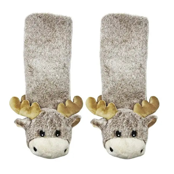 Moose Up - Women's Plush Animal Slipper Socks Oooh Yeah Socks