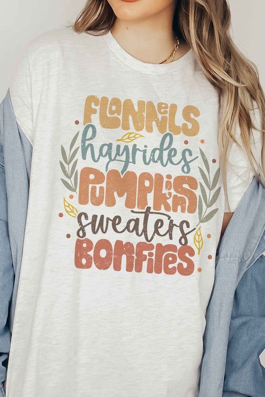 Flannels, Hayrides, Pumpkins Graphic Tee A. BLUSH CO.