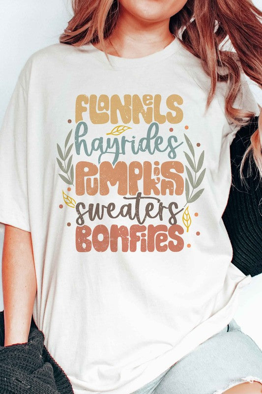 Flannels, Hayrides, Pumpkins Graphic Tee A. BLUSH CO.