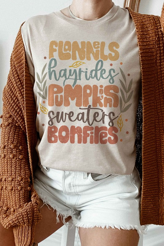 Flannels, Hayrides, Pumpkins Graphic Tee A. BLUSH CO.