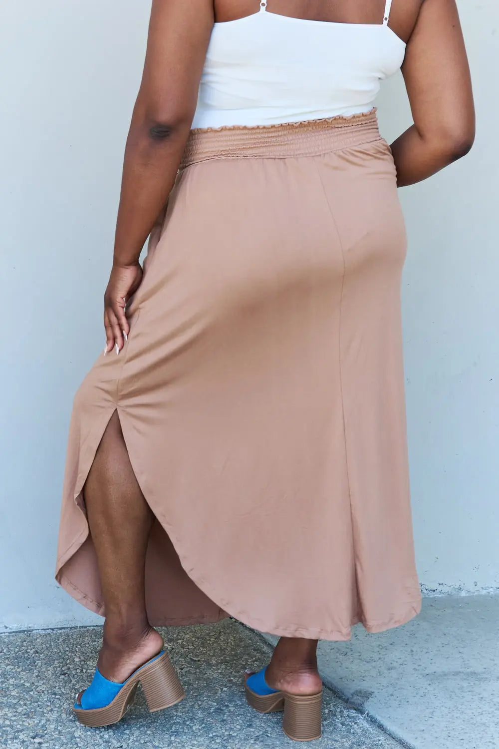 Doublju Princess Maxi Skirt in Tan Trendsi