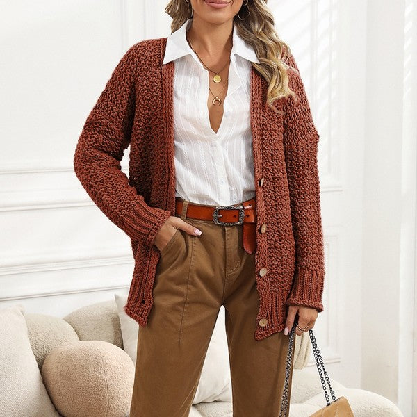 Snuggle Me Cable Knit Oversize Cardigan EG fashion