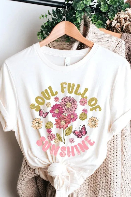 Soul Full Sunshine Floral Graphic T Shirts Color Bear