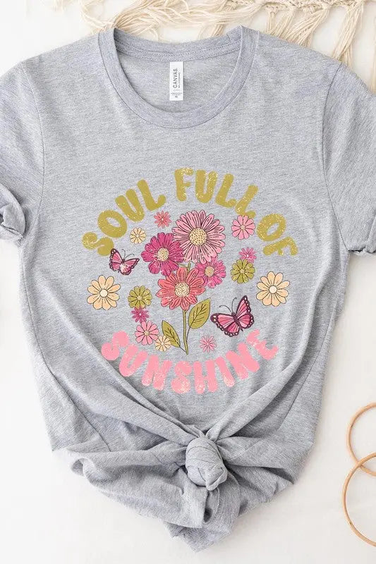 Soul Full Sunshine Floral Graphic T Shirts Color Bear