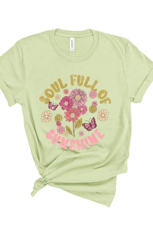 Soul Full Sunshine Floral Graphic T Shirts Color Bear