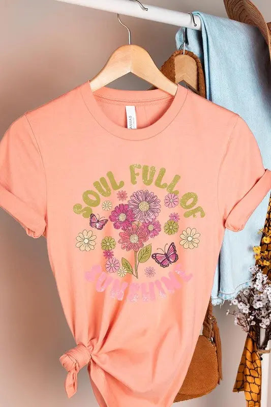 Soul Full Sunshine Floral Graphic T Shirts Color Bear