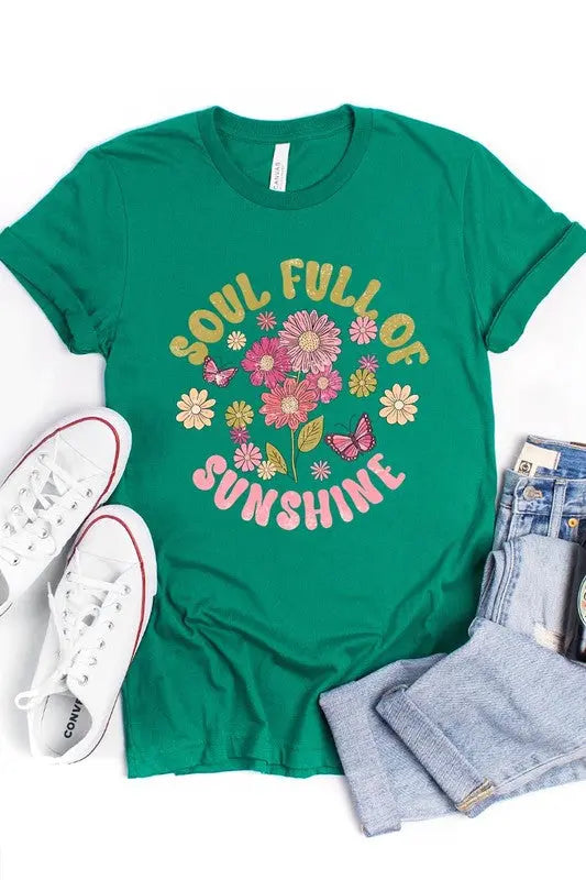 Soul Full Sunshine Floral Graphic T Shirts Color Bear