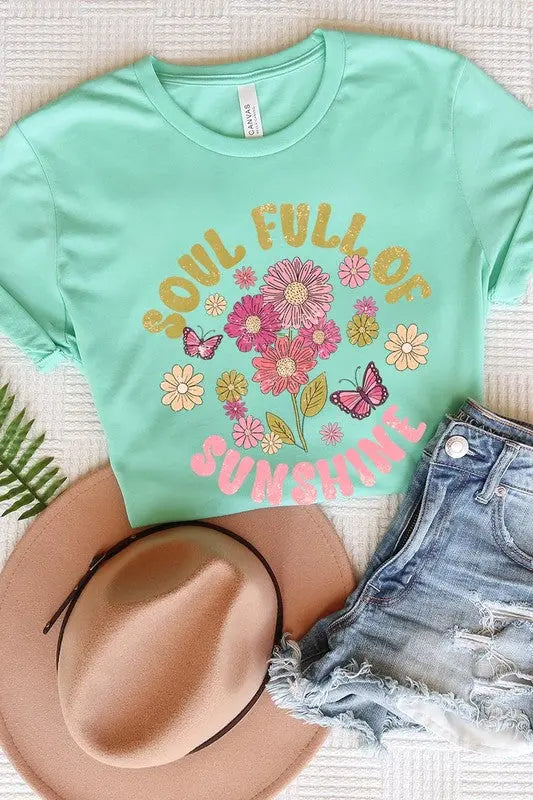 Soul Full Sunshine Floral Graphic T Shirts Color Bear