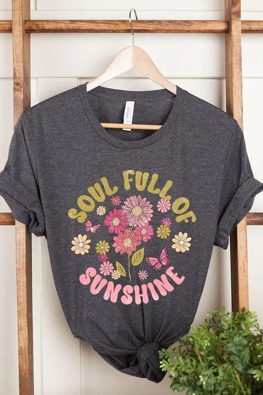 Soul Full Sunshine Floral Graphic T Shirts Color Bear