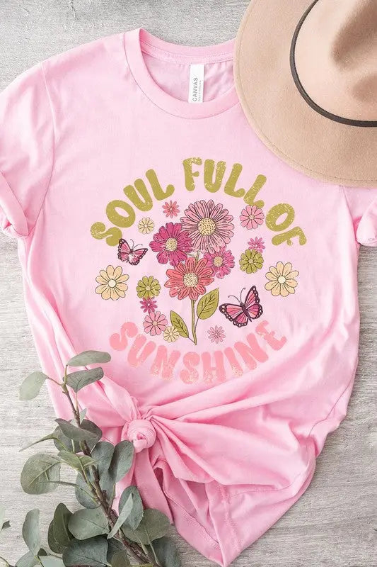 Soul Full Sunshine Floral Graphic T Shirts Color Bear