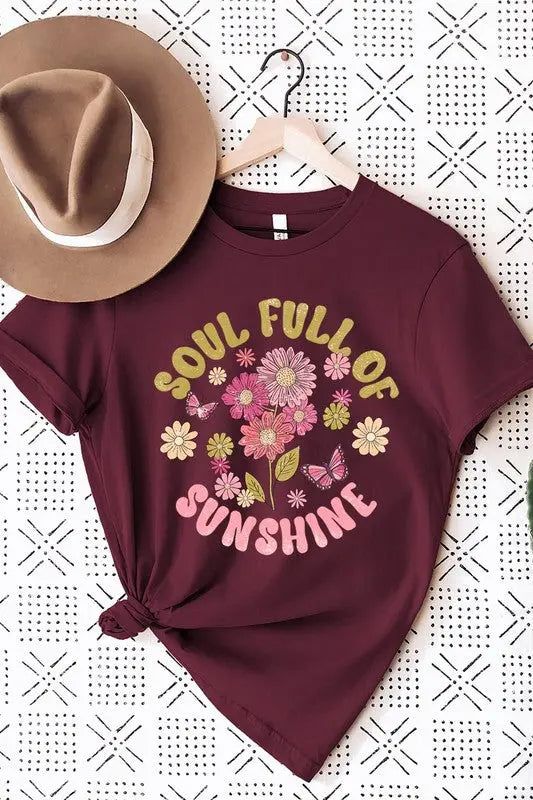 Soul Full Sunshine Floral Graphic T Shirts Color Bear