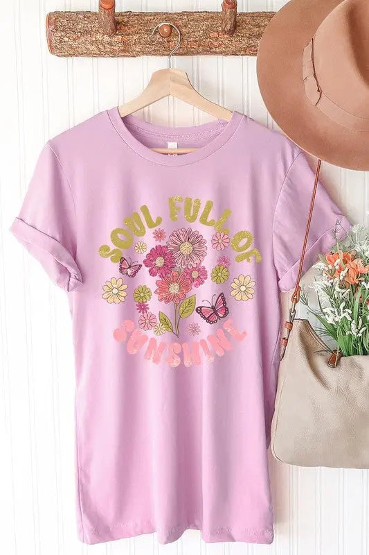 Soul Full Sunshine Floral Graphic T Shirts Color Bear