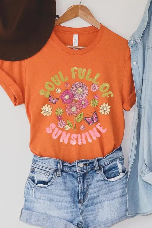 Soul Full Sunshine Floral Graphic T Shirts Color Bear