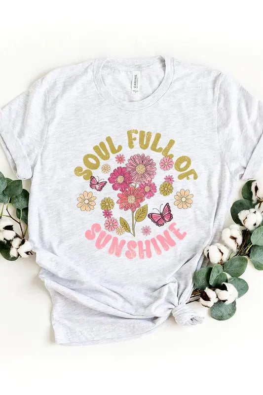 Soul Full Sunshine Floral Graphic T Shirts Color Bear