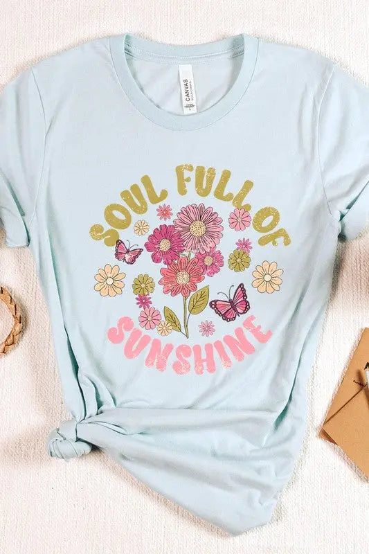 Soul Full Sunshine Floral Graphic T Shirts Color Bear