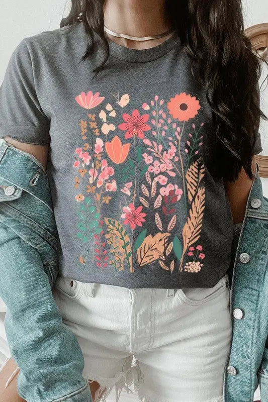 Pastel Wildflower Floral Graphic T Shirts Color Bear