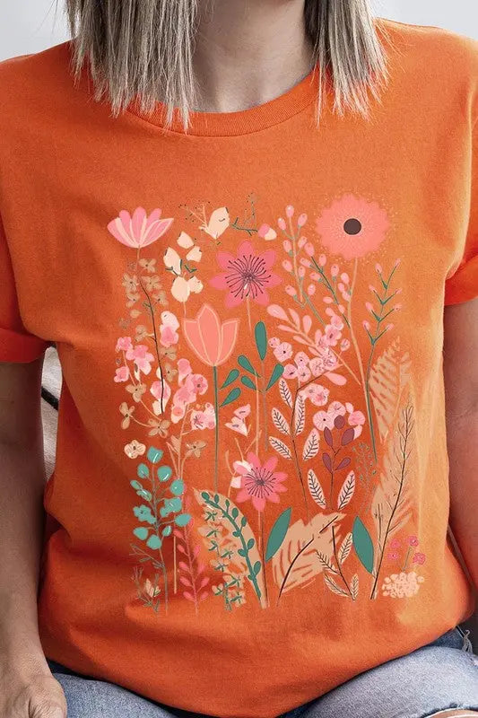 Pastel Wildflower Floral Graphic T Shirts Color Bear