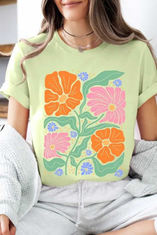 Boho Floral Spring Flowers Graphic T Shirts Color Bear