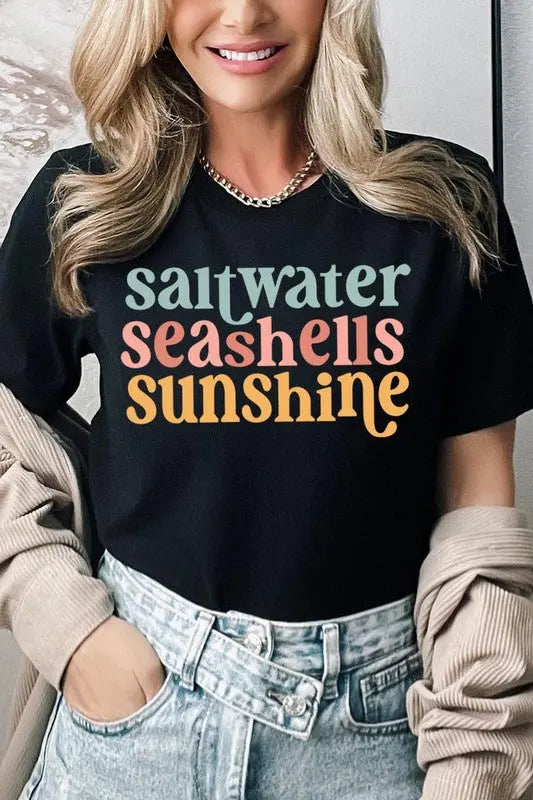 Saltwater Seashells Summer Graphic T Shirts Color Bear