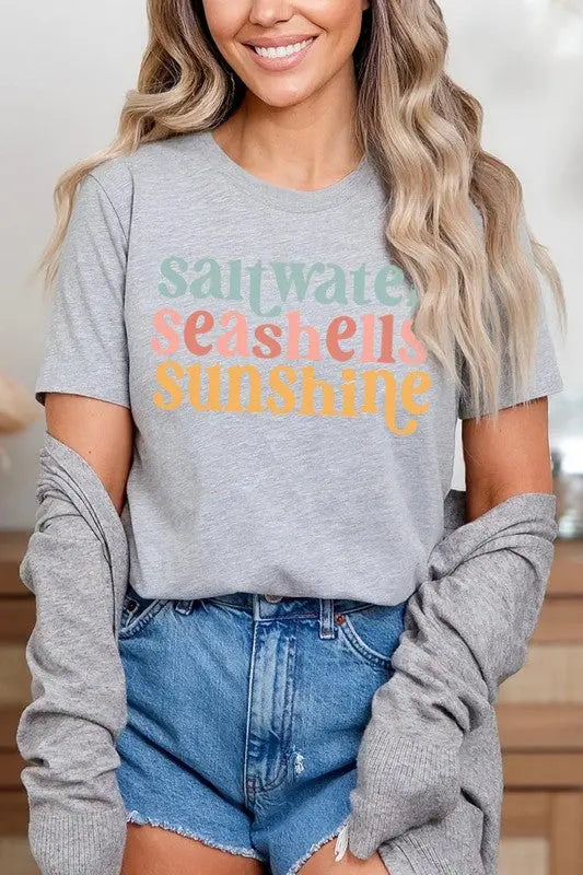 Saltwater Seashells Summer Graphic T Shirts Color Bear